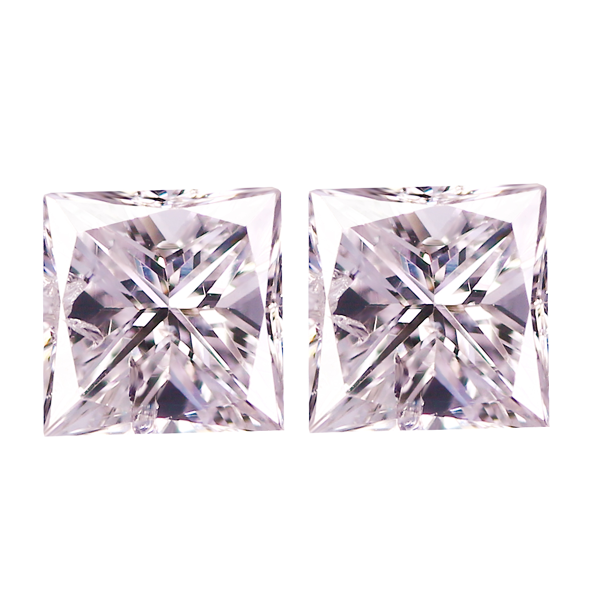 0.16Ct 2pcs Pair Princess Cut Genuine Untreated Argyle-Fancy Light Pink Diamond Opłacalna produkcja krajowa